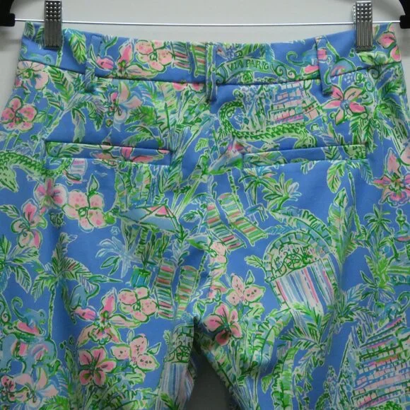 NWT Lilly Pulitzer Boca Blue Natia Mid-Rise Shorts Size 2 MSRP $98 - Picture 4 of 6